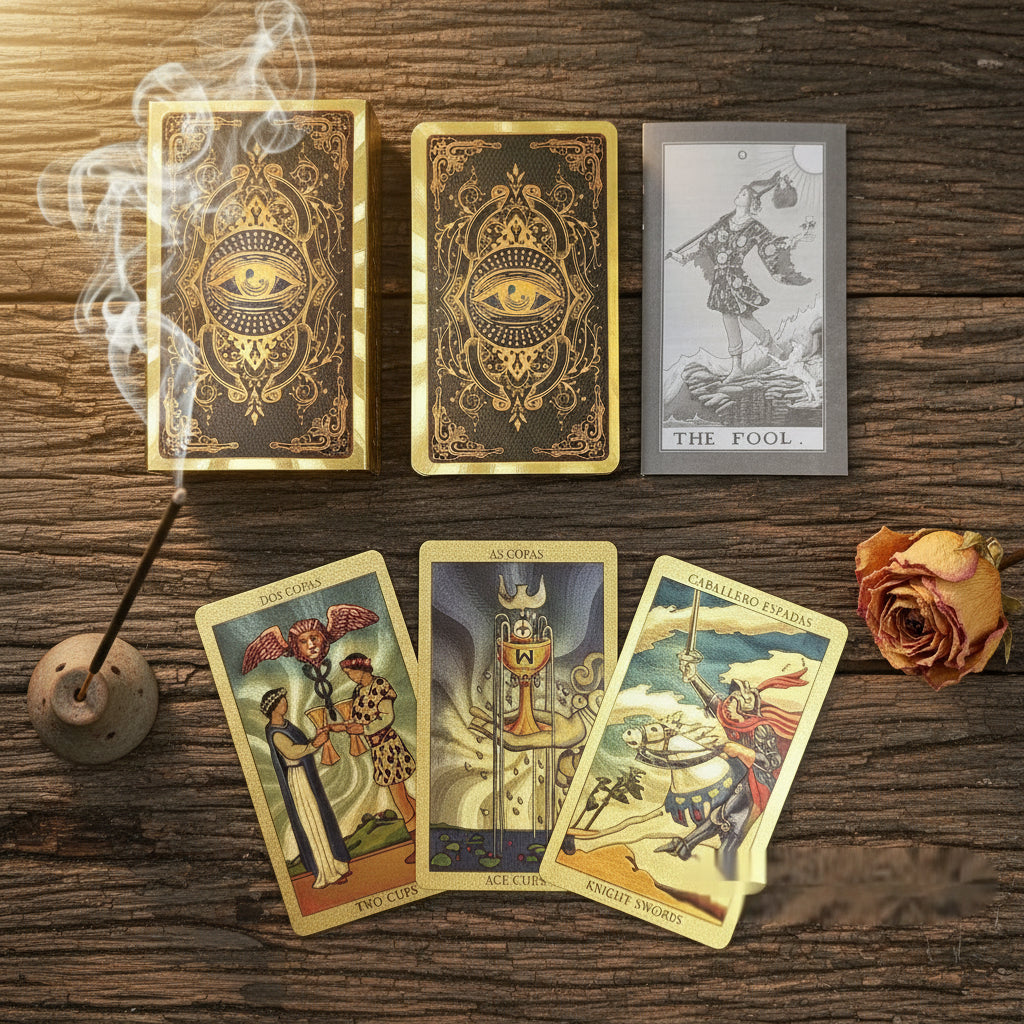 Golden Foil Tarot – Vattentäta tarotkort med färgtryck