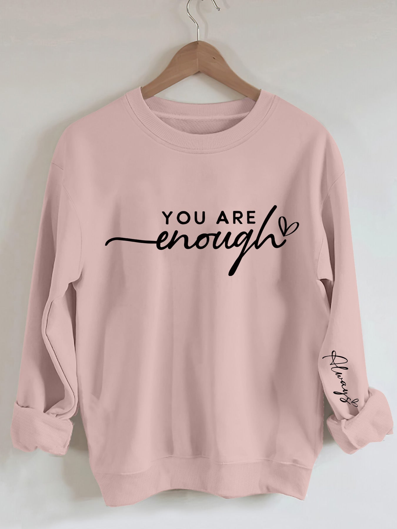 Sweatshirt för Dam – “YOU ARE ENOUGH” (Loose Fit Pullover)