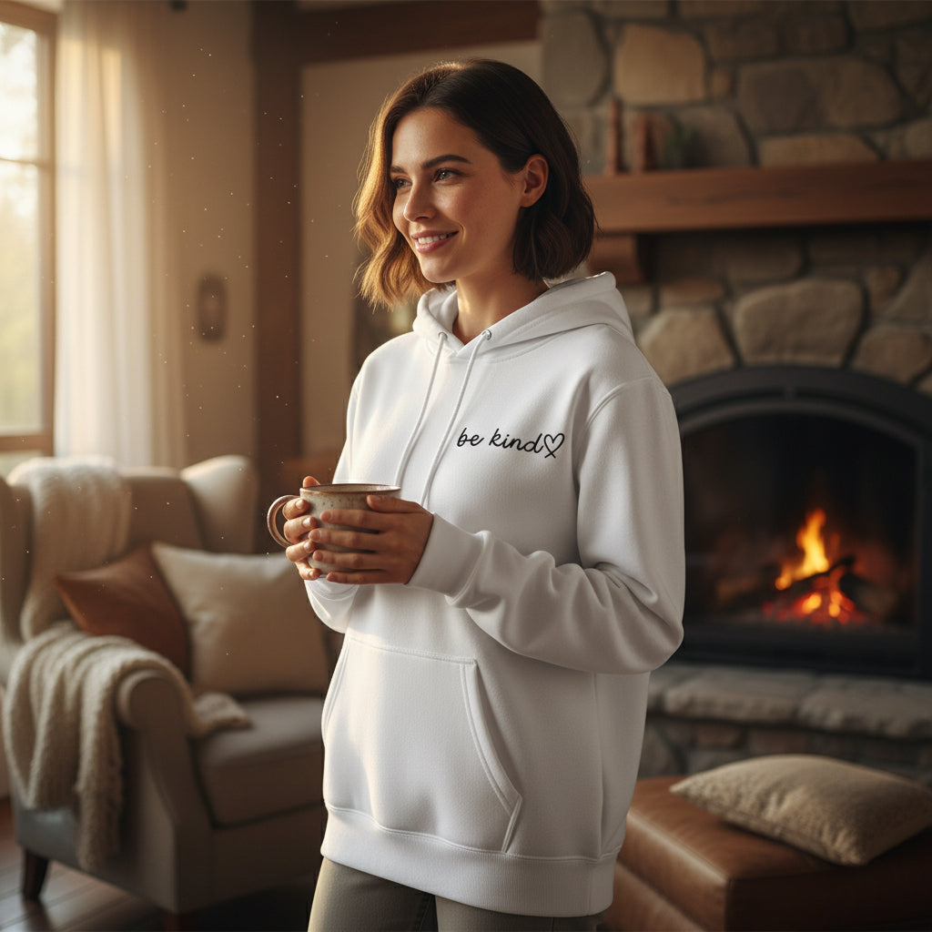 Hoodie för dam – ”To The Person Behind Me” tryck fram och bak