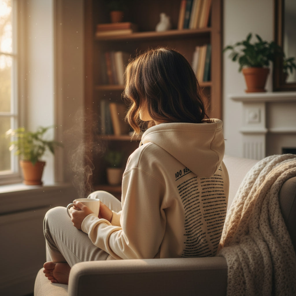 Långärmad hoodie för kvinnor – huvtröja med KEEP GOING tryck och fickor