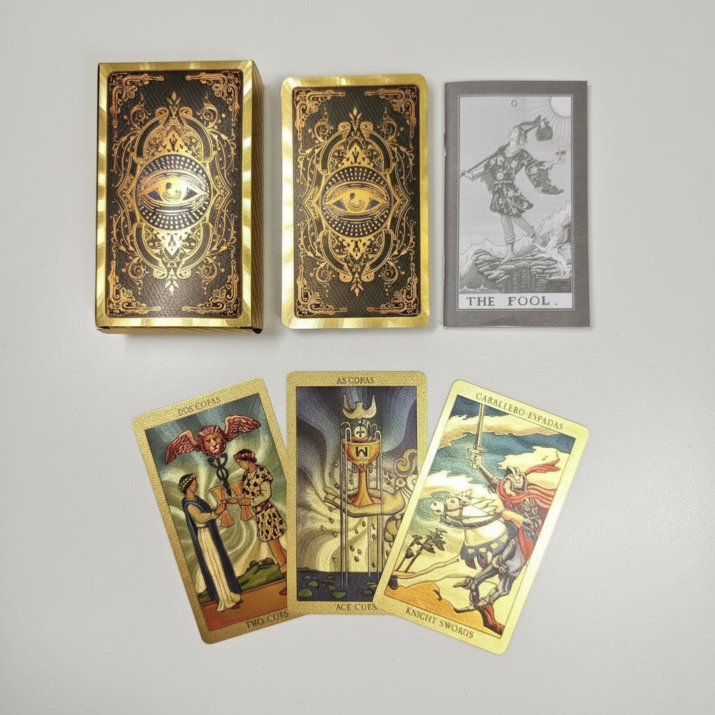 Golden Foil Tarot – Vattentäta tarotkort med färgtryck