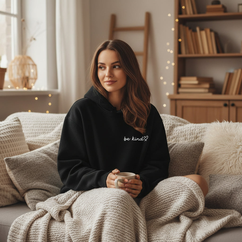 Hoodie för dam – ”To The Person Behind Me” tryck fram och bak