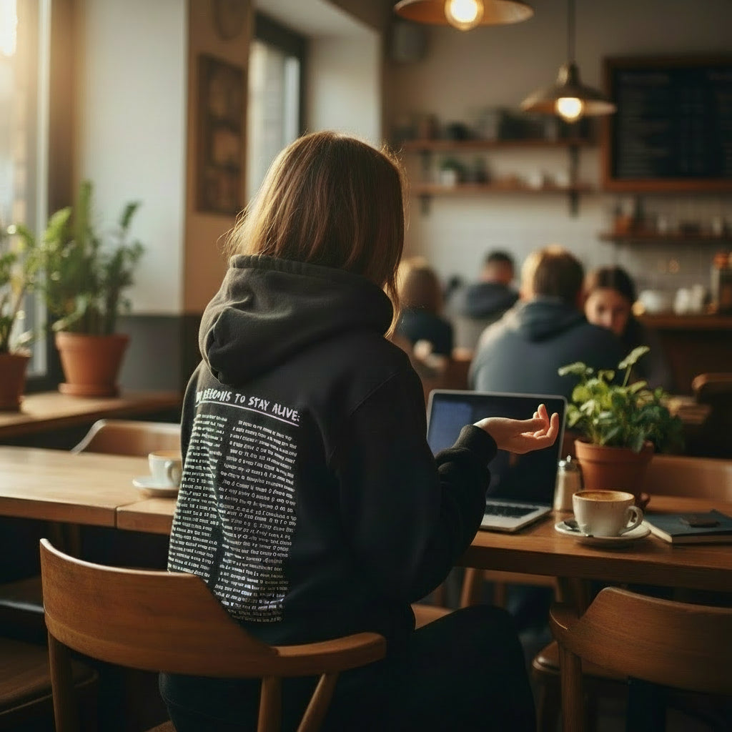 Långärmad hoodie för kvinnor – huvtröja med KEEP GOING tryck och fickor