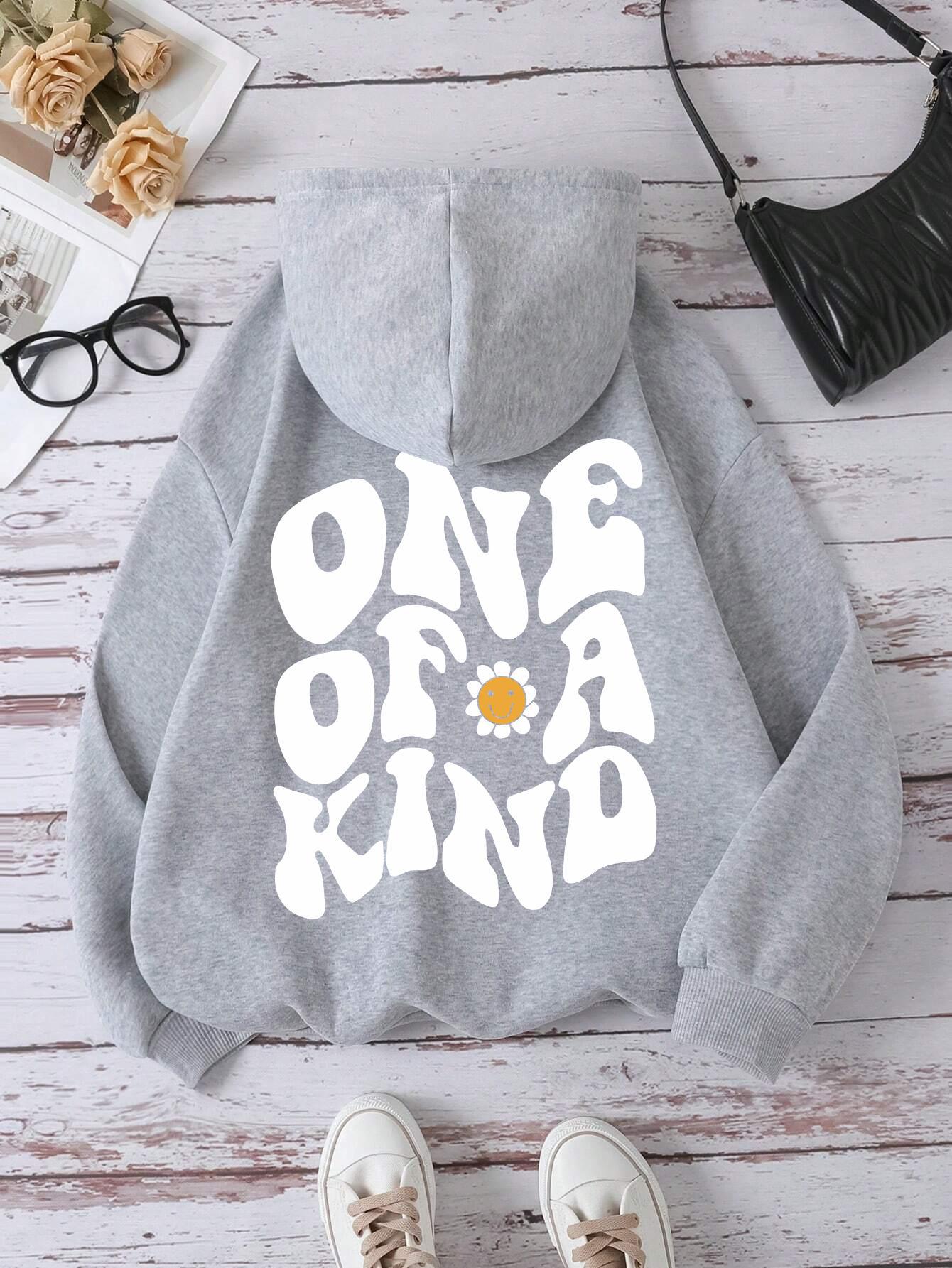 Hoodie för dam – huvtröja med “ONE OF A KIND”-tryck